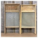 A Pair of National Washboard Co. Glass and Wood Wa