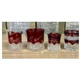 A Collection of Ruby-Stained EAPG Souvenir Glasswa