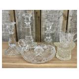 A Collection of Six Decorative Clear and Patterned