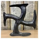 Antique Cast Iron Four-Way Cobbler Shoe Last Wheel