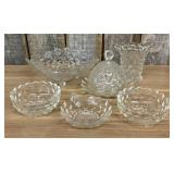 A Collection of Six Crystal Pressed Glass Tablewar