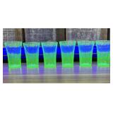 A Set of Six Green Uranium Depression Glass Shot G
