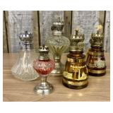 An Assortment of Vintage Miniature Glass Oil Lamps