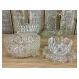 A Collection of Decorative Pressed Glass and Iride