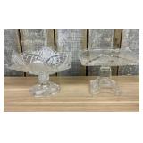 Two Pieces of Vintage American Pressed Glass Inclu