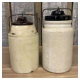 A Pair of Antique American Stoneware Canning Jars