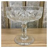 Footed Cut Crystal Compote in the American Brillia