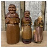 A Set of Four Hand-Carved and Painted Wooden Folk