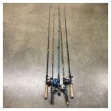 An Assortment of Fishing Rods and Reels Including