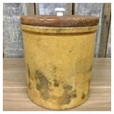 American Yellow Glazed Stoneware Storage Jar with