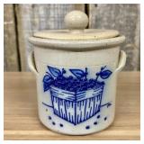 Salmon Falls Stoneware Lidded Blueberry Basket Cro
