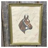 Framed Secretariat Commemorative Triple Crown Prin