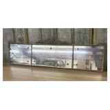 Antique Rococo Revival Style Etched Three Panel Bu