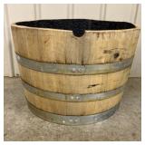 Repurposed Oak Whiskey Half-Barrel Planter