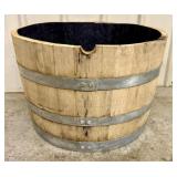 Reclaimed White Oak Whiskey Half-Barrel Planter