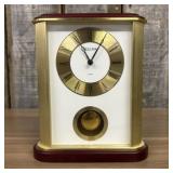 Bulova Gold-Tone and Wood-Finished Quartz Mantel C