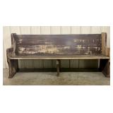 Antique American Solid Wood Church Pew Bench
