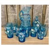 A 12-Piece Set of Victorian-Style Enameled Blue Ar