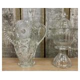 Two Pieces of Clear Decorative Glass Including an