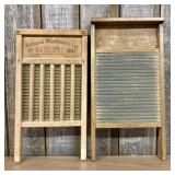 A Trio of Vintage American Wooden Washboards inclu