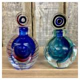 A Pair of Contemporary Sommerso Style Faceted Art