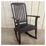 Mission Style Stained Oak Rocking Chair Attributed