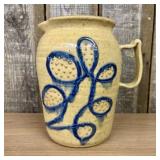 Contemporary Salt-Glazed Stoneware Pitcher with Co