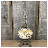 Victorian Style Hand Painted Ceramic and Cast Meta
