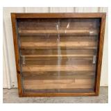 Stained Wood Square Collector Display Cabinet with