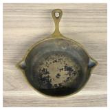 Miniature Cast Brass Skillet Ashtray in the Style