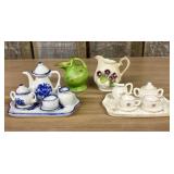 A Collection of 15 Miniature Porcelain Tea Service