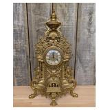 Italian Imperial Rococo Style Gilt Brass Mantel Cl