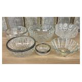 An Assortment of Clear Pressed Glass Bowls Includi