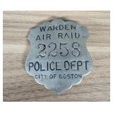 WWII Boston Police Department Air Raid Warden Badg