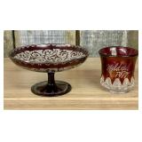 Two Pieces of Ruby Glass including a Bohemian Comp
