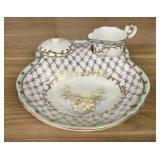 Nippon Hand Painted Porcelain Condiment Trio with