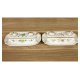 A Pair of Japanese Porcelain Double Inkwells with