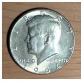 US 1964 Kennedy Half Dollar, 90% Silver, Philadelp