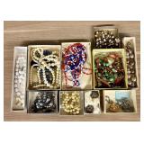 An Assortment of Vintage Costume Jewelry Including