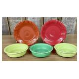 A 5-Piece Lot of Homer Laughlin Fiesta Glazed Eart