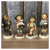 Set of Four Goebel Hummel Hand-Painted Porcelain F