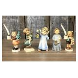 A Set of Five Goebel M.I. Hummel Christmas Themed