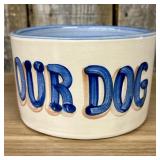 M.A. Hadley Pottery OUR DOG Pattern Large Ceramic