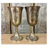 A Pair of Sterling Silver Wine Goblets