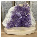 Brazilian Amethyst Geode Slice on Polished Banded