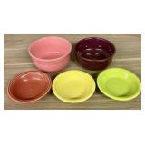 A Set of Five Homer Laughlin Fiestaware Ceramic Bo