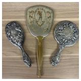 A Trio of Vintage Silver-Plated and Gold-Tone Hand