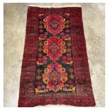 Caucasian Tribal Hand-Knotted Wool Runner Rug
