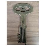 Folger Adam Company Cast Brass Prison Key Joliet I