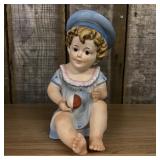 Large Antique German Bisque Porcelain Piano Baby F